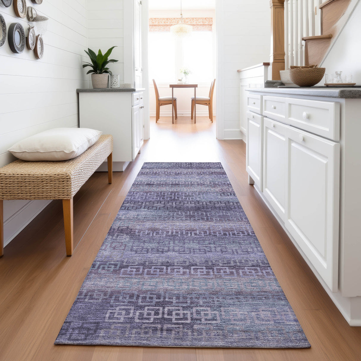 Addison Chantille ACN2029 Stripes Machine Made Transitional Plum Rug