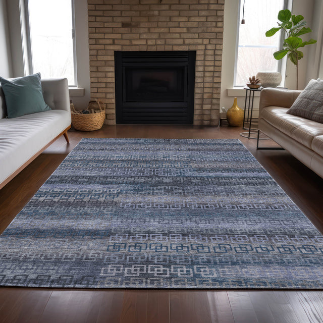 Addison Chantille ACN2029 Stripes Machine Made Transitional Taupe Rug