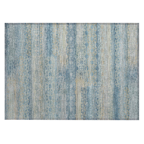 Addison Chantille ACN2029 Stripes Machine Made Transitional Teal Rug