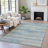 Addison Chantille ACN2029 Stripes Machine Made Transitional Teal Rug