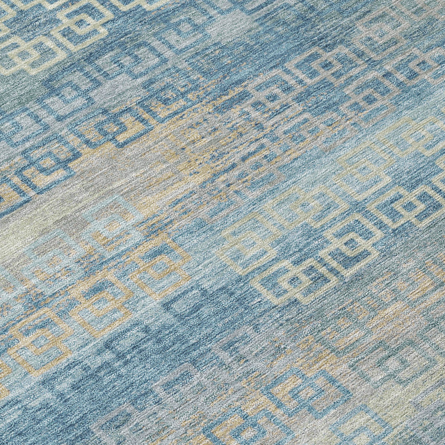 Addison Chantille ACN2029 Stripes Machine Made Transitional Teal Rug