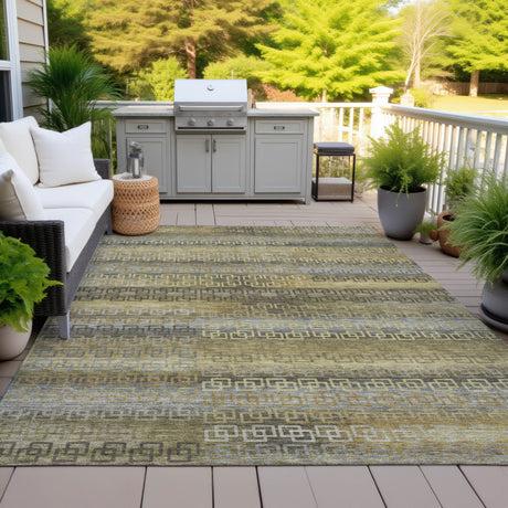 Addison Chantille ACN2029 Stripes Machine Made Transitional Wheat Rug