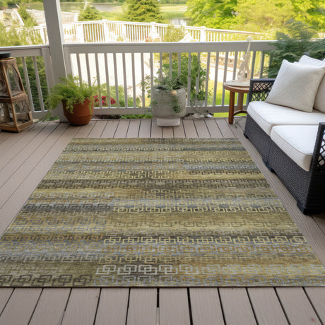Addison Chantille ACN2029 Stripes Machine Made Transitional Wheat Rug