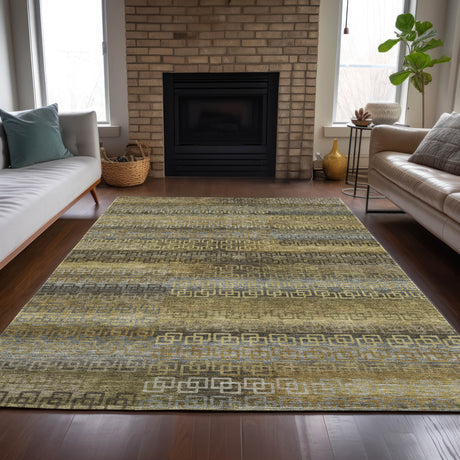 Addison Chantille ACN2029 Stripes Machine Made Transitional Wheat Rug