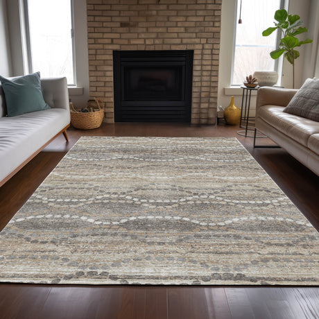 Addison Chantille ACN2030 Gradient Machine Made Transitional Beige Rug