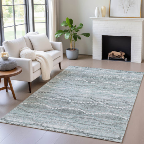 Addison Chantille ACN2030 Gradient Machine Made Transitional Teal Rug