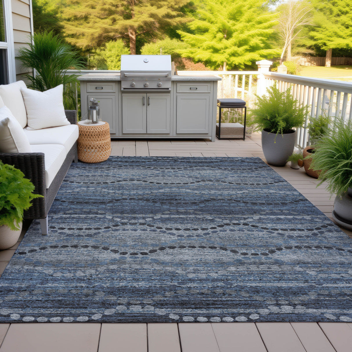 Addison Chantille ACN2031 Gradient Machine Made Transitional Navy Rug