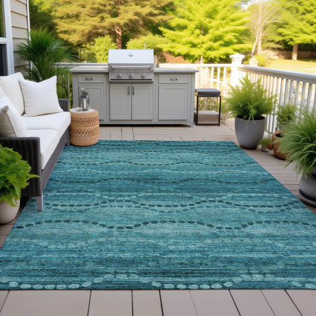 Addison Chantille ACN2031 Gradient Machine Made Transitional Turquoise Rug