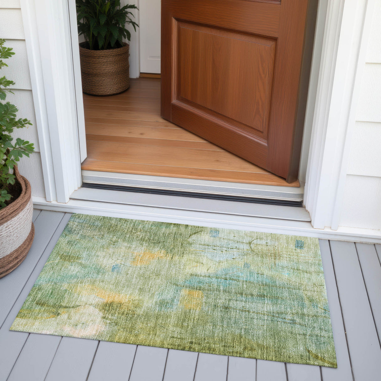 Addison Chantille ACN2032 Abstract Machine Made Transitional Sage Rug