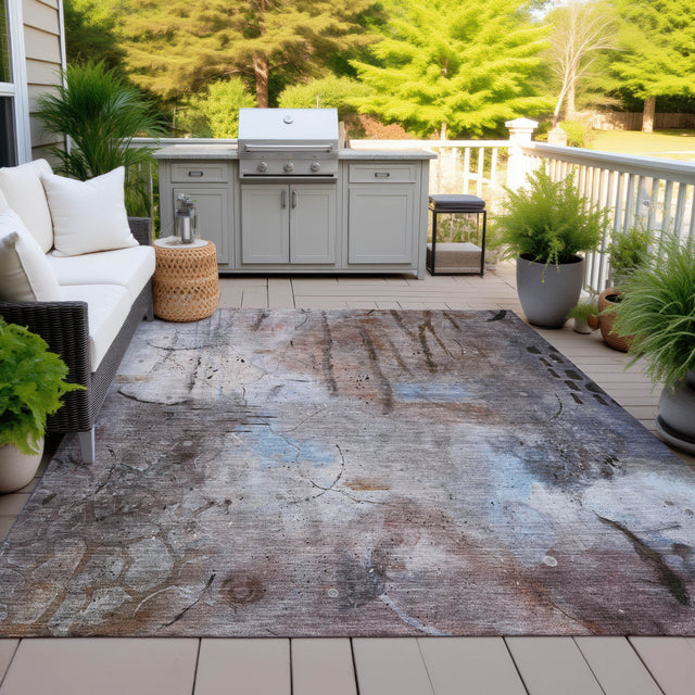Addison Chantille ACN2032 Abstract Machine Made Transitional Taupe Rug