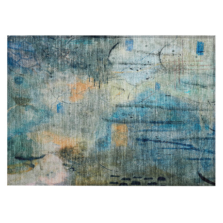Addison Chantille ACN2032 Abstract Machine Made Transitional Teal Rug