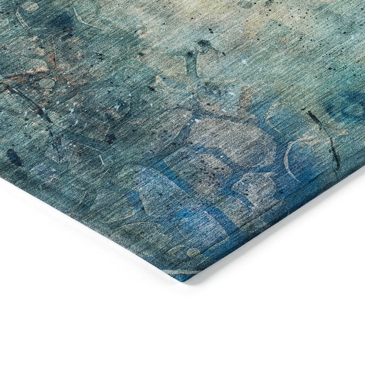 Addison Chantille ACN2032 Abstract Machine Made Transitional Teal Rug