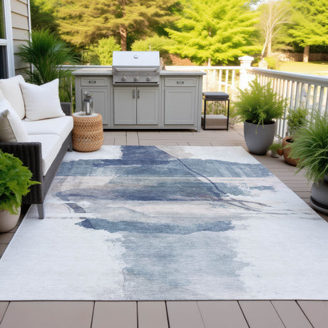 Addison Chantille ACN2033 Abstract Machine Made Transitional Blue Rug