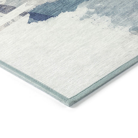 Addison Chantille ACN2033 Abstract Machine Made Transitional Blue Rug