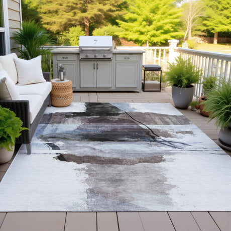 Addison Chantille ACN2033 Abstract Machine Made Transitional Brown Rug