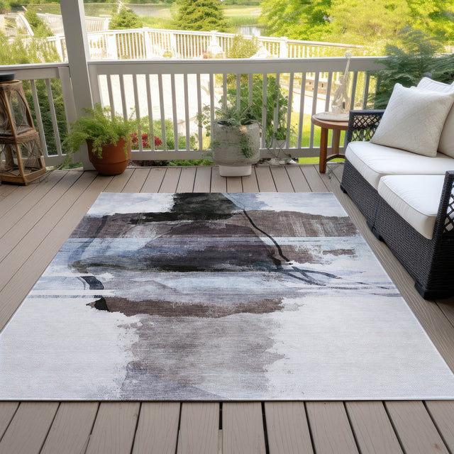 Addison Chantille ACN2033 Abstract Machine Made Transitional Brown Rug