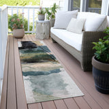 Addison Chantille ACN2033 Abstract Machine Made Transitional Green Rug