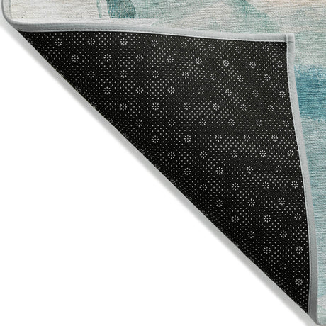 Addison Chantille ACN2033 Abstract Machine Made Transitional Teal Rug