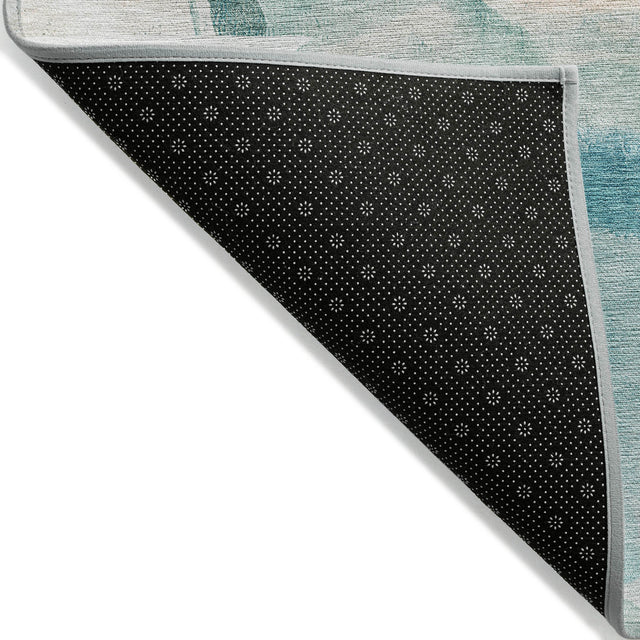 Addison Chantille ACN2033 Abstract Machine Made Transitional Teal Rug