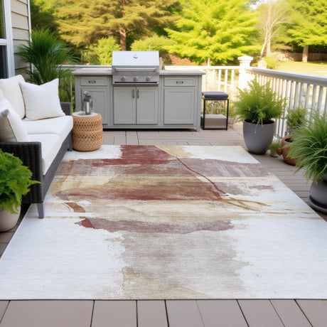 Addison Chantille ACN2033 Abstract Machine Made Transitional Terracotta Rug