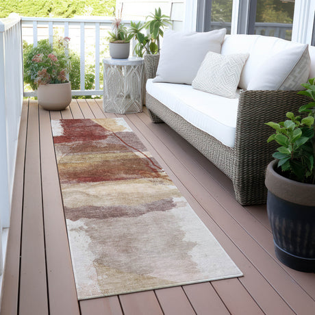 Addison Chantille ACN2033 Abstract Machine Made Transitional Terracotta Rug