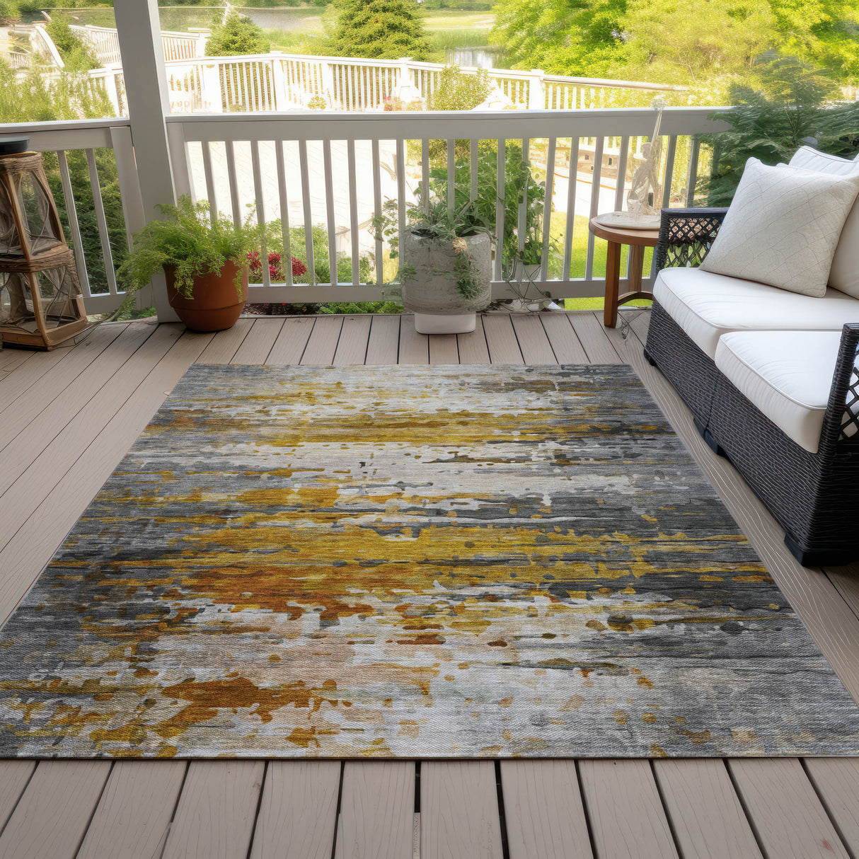 Addison Chantille ACN2034 Abstract Machine Made Transitional Copper Rug