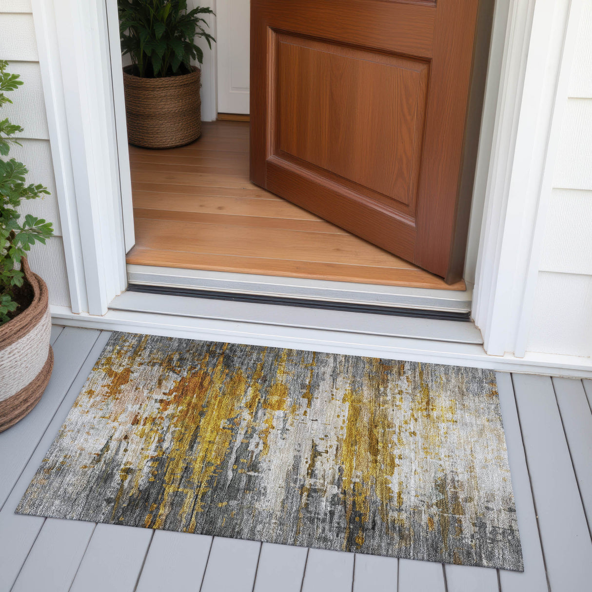 Addison Chantille ACN2034 Abstract Machine Made Transitional Copper Rug