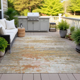 Addison Chantille ACN2034 Abstract Machine Made Transitional Khaki Rug