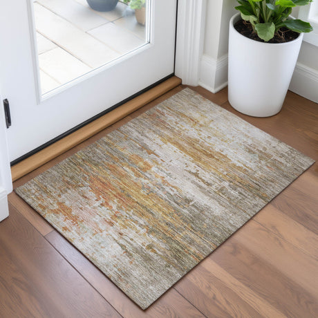 Addison Chantille ACN2034 Abstract Machine Made Transitional Khaki Rug