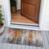 Addison Chantille ACN2034 Abstract Machine Made Transitional Terracotta Rug