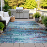 Addison Chantille ACN2035 Abstract Machine Made Transitional Blue Rug