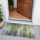 Addison Chantille ACN2035 Abstract Machine Made Transitional Green Rug