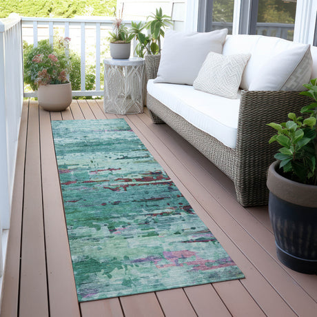 Addison Chantille ACN2035 Abstract Machine Made Transitional Teal Rug