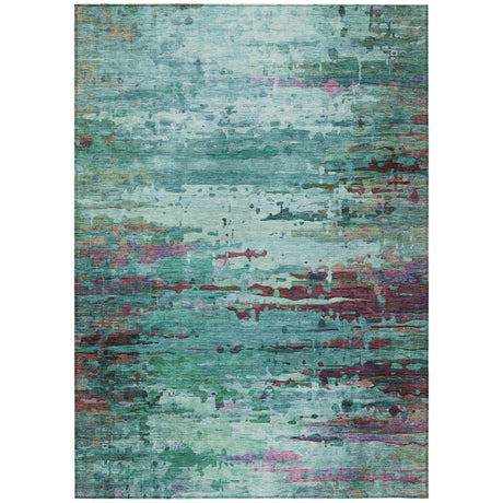 Addison Chantille ACN2035 Abstract Machine Made Transitional Teal Rug
