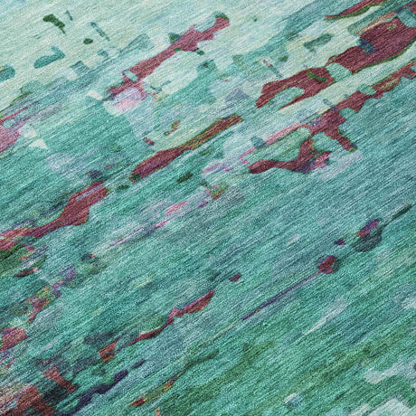 Addison Chantille ACN2035 Abstract Machine Made Transitional Teal Rug