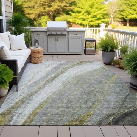 Addison Chantille ACN2036 Swirls Machine Made Transitional Aloe Rug