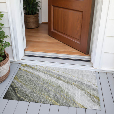 Addison Chantille ACN2036 Swirls Machine Made Transitional Aloe Rug