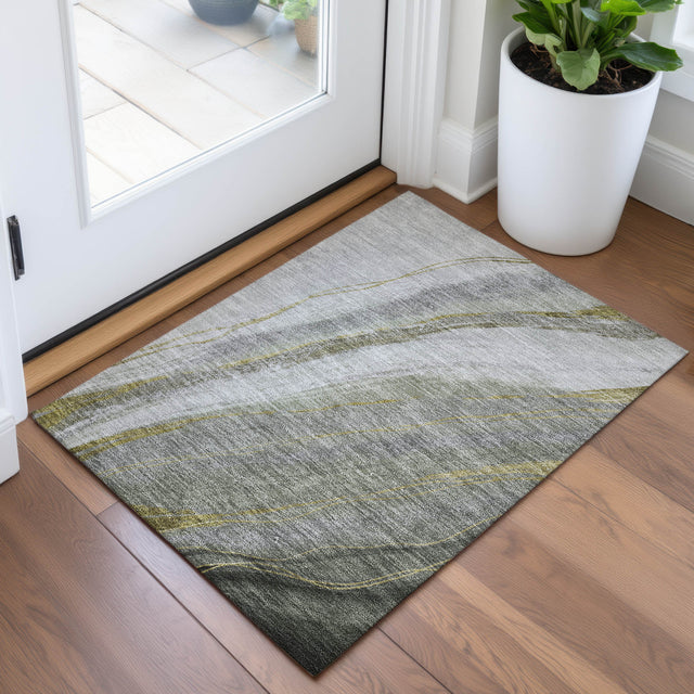 Addison Chantille ACN2036 Swirls Machine Made Transitional Aloe Rug