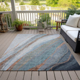 Addison Chantille ACN2036 Swirls Machine Made Transitional Blue Rug