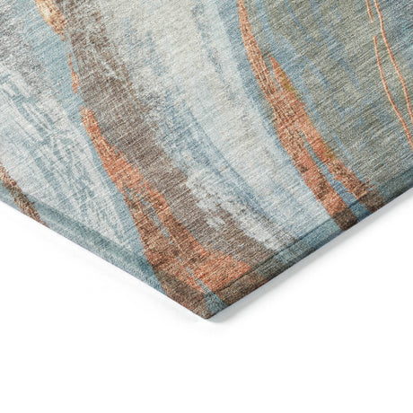 Addison Chantille ACN2036 Swirls Machine Made Transitional Blue Rug
