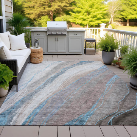 Addison Chantille ACN2036 Swirls Machine Made Transitional Brown Rug