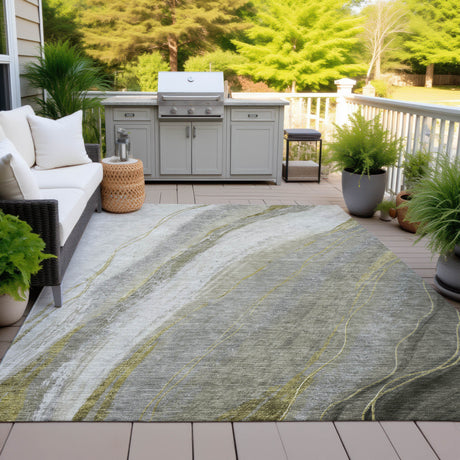 Addison Chantille ACN2036 Swirls Machine Made Transitional Pewter Rug
