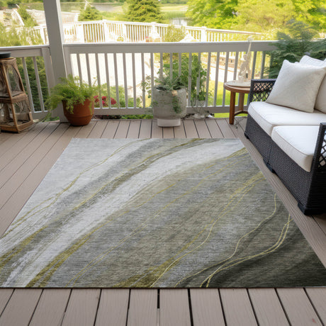 Addison Chantille ACN2036 Swirls Machine Made Transitional Pewter Rug