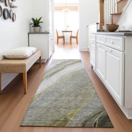Addison Chantille ACN2036 Swirls Machine Made Transitional Pewter Rug