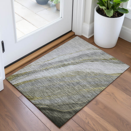 Addison Chantille ACN2036 Swirls Machine Made Transitional Pewter Rug