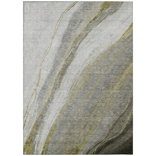 Addison Chantille ACN2036 Swirls Machine Made Transitional Pewter Rug