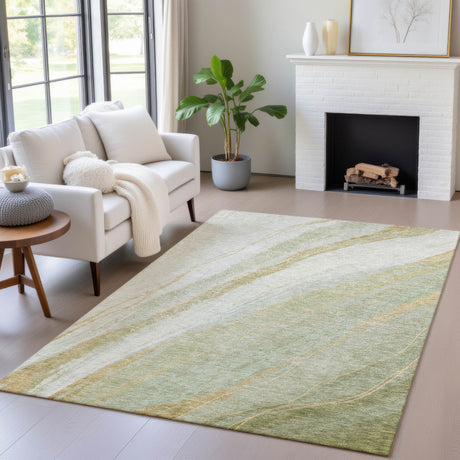 Addison Chantille ACN2036 Swirls Machine Made Transitional Sage Rug