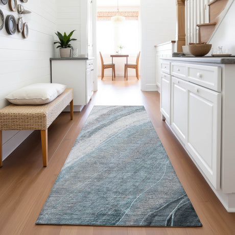 Addison Chantille ACN2036 Swirls Machine Made Transitional Teal Rug