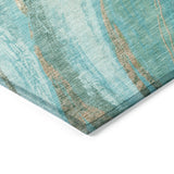 Addison Chantille ACN2036 Swirls Machine Made Transitional Turquoise Rug