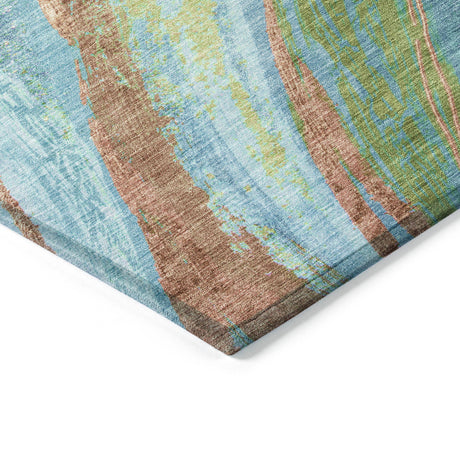 Addison Chantille ACN2037 Swirls Machine Made Transitional Blue Rug